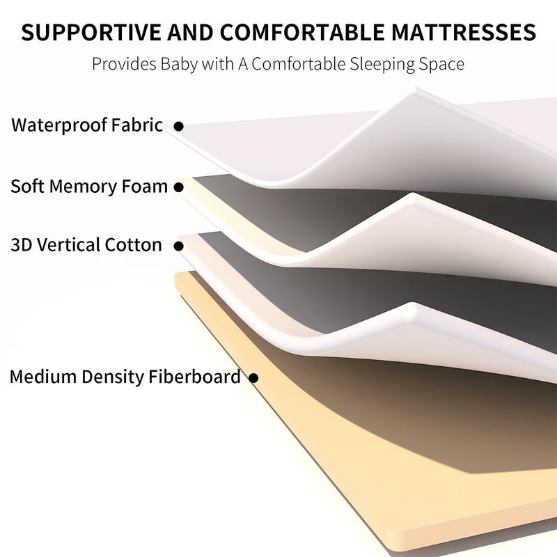 Baby Bassinet Bedside Crib Sleeper, Rocking Bassinet with Breathable Mesh Mattress Mosquito Net Adjustable Height Storage Net Bag Wheels Easy Folding Portable Bed for Infant Newborn