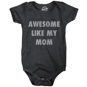 Awesome Like My Mom Baby Bodysuit Funny Sarcastic Mothers Lovers Graphic Novelty Tee for Infants Funny Baby Onesies Mother's Day Clothes for Baby Funny Sarcastic Onesie Novelty Onesie Black -