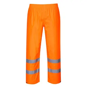 Portwest H441 Waterproof Hi Vis Reflective Safety Rain Pants Orange, Medium