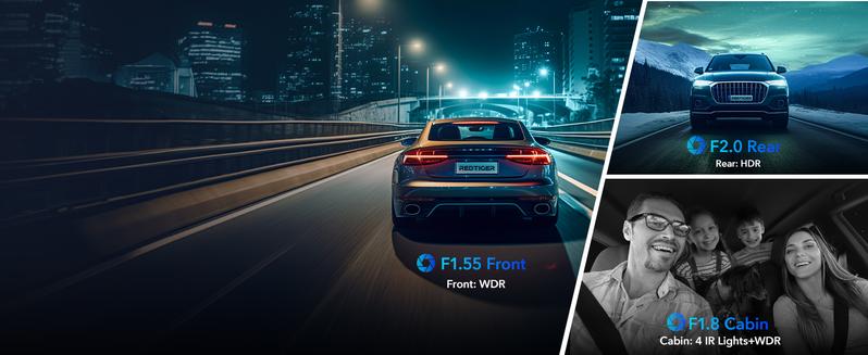 REDTIGER F17 4K 3-Channel Dash Cam with 5GHz WiFi GPS, 64GB Card, 2160P+1080P+1080P Cameras, IR Night Vision, Parking Mode, Fathers Day Gift REDTIGER F17 4K 3-Channel Dash Cam with 5GHz WiFi GPS, 64GB Card, 2160P+1080P+1080P Cameras, IR Night Vision, Parking Mode, Fathers Day Gift