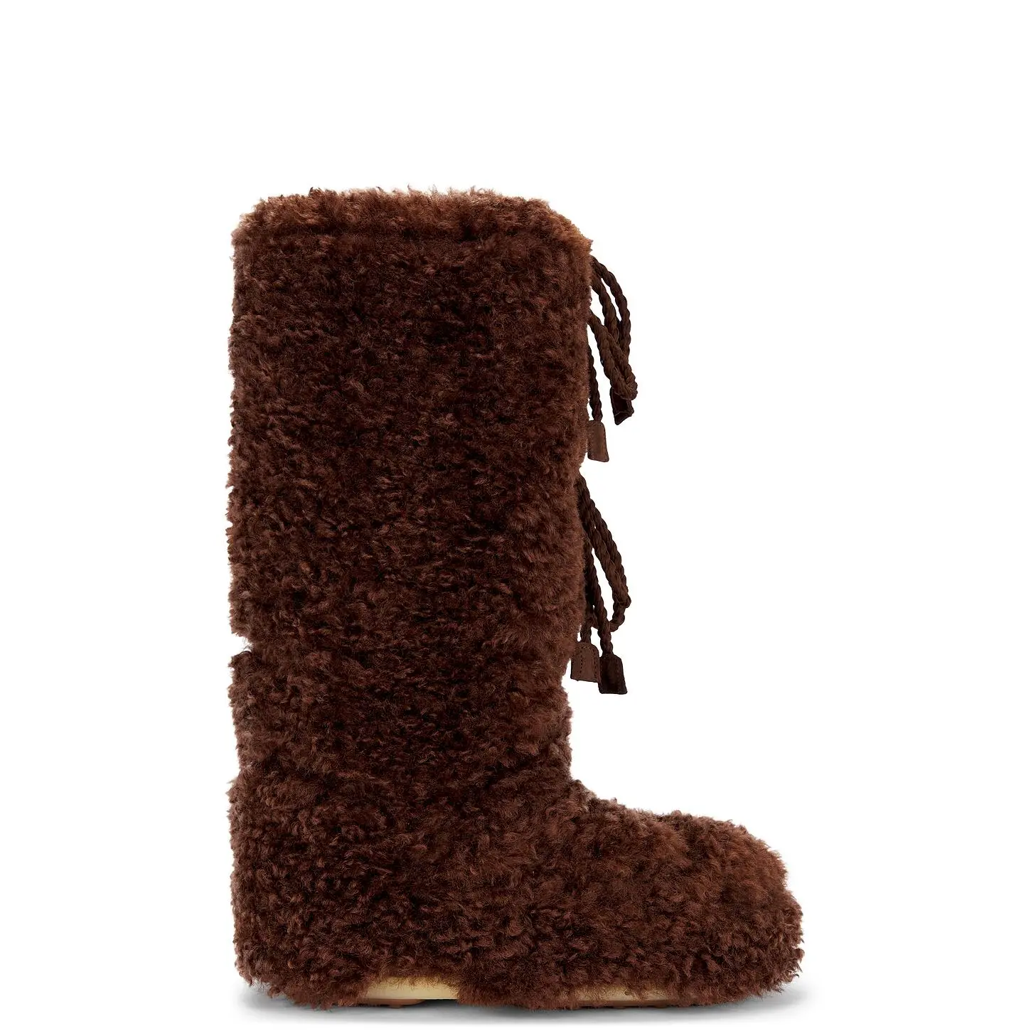 MOON BOOT Icon Curly Extra Boot in Dark Brown