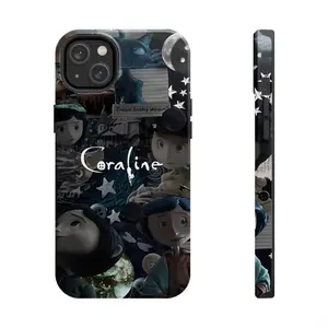 Movie Collage Phone Case with Portal Scene & Button-Eyed Characters – Gothic Fantasy Style for iPhone 17 – 11 Pro Max, 16 E & Samsung Galaxy S25–S21 Ultra