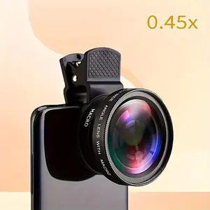 Cell Phone Lens Accessory, 2-in-1 Clip-on Cell Phone 0.45x Wide Angle + Macro Lens HD Smartphone Close-up Shooting Accessory.