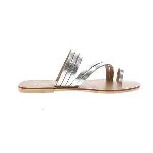 Seychelles Womens Summer Rain Metallic Slide Strappy Flat Casual Sandals Casual - Silver