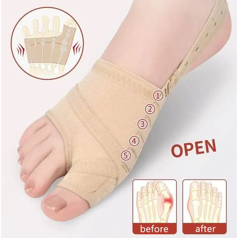 Unisex big toe bunion corrector, universal corrective brace for men and women, big toe separator, adjustable supportive brace wearable day and night, comfortable hammer toe straightener, suitable for runners and walkers