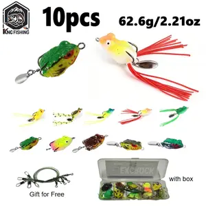 [FREESHIP]10pcs Topwater mini Frog Fishing Lure Set/Kit with Hooks, Lifelike Artificial Bait, Fishing Accessories, Solocamping, Minnows Lure Set