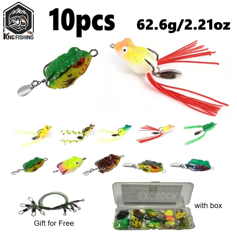 EXCROCK 10pcs Topwater mini Frog Fishing Lure Set/Kit with Hooks, Lifelike Artificial  Bait, Fishing Accessories, Solocamping, Minnows Lure Set - TikTok Shop