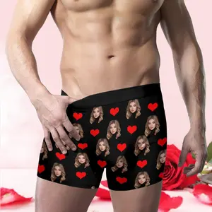 100% Cotton Custom Face Boxer,Personalized Boxer Gifts,Valentine's Day Boxer,Custom Gift for Husband/Boyfriend,Custom Men Underwear with Pic