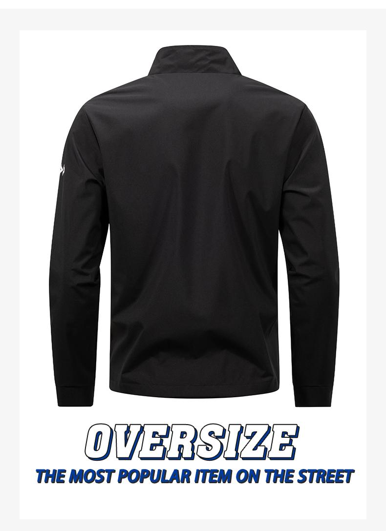 Sulaite Men's Casual Windbreaker Jacket Stand Collar Zipper Anti-Pilling Smooth Fabric Multiple Pockets Versatile Outdoor/Casual/Commuter Long Sleeve Biker Street Style Motorcycle Streetwear Sports