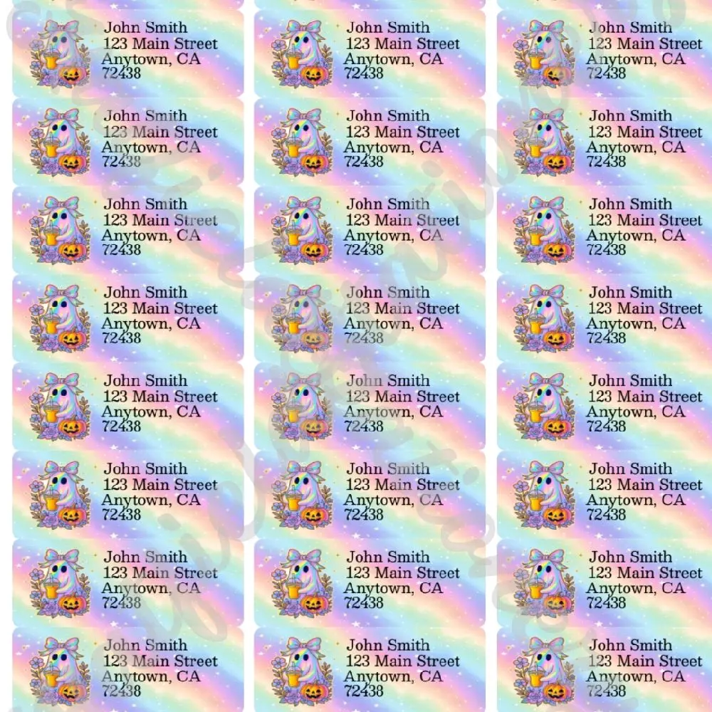 Rainbow holographic ghost address labels