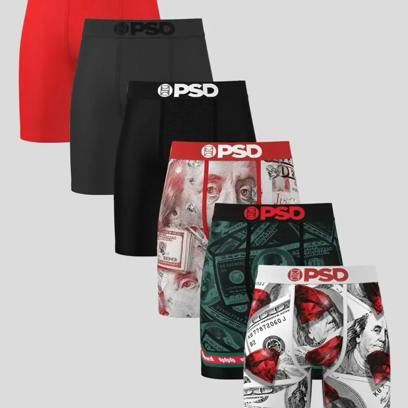 PSD Men's Underwear - 3-Pack with Vibrant Graffiti and Money Designs - Comfortable and Stylish