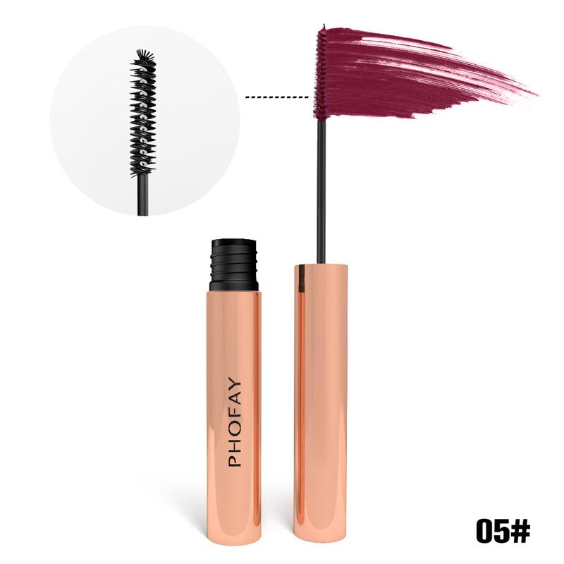 PHOFAY Colorful Mascara 4ml Waterproof Volumizing Lengthening Mascara for Extreme Volume and Color Intensity Super Positive Long Lasting Wear Foolproof Brush