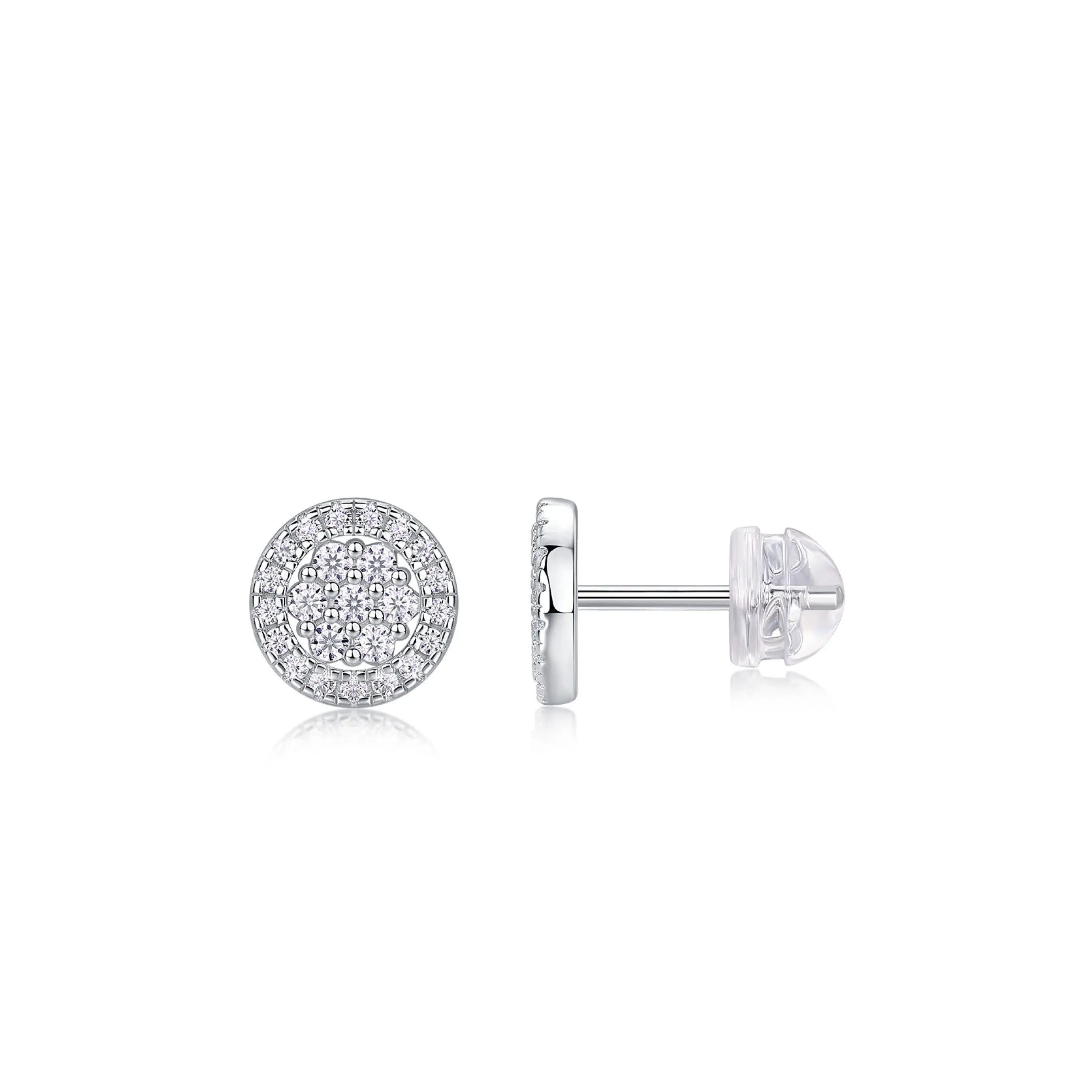 Glimmer Gaze Moissanite Diamond Stud Earrings