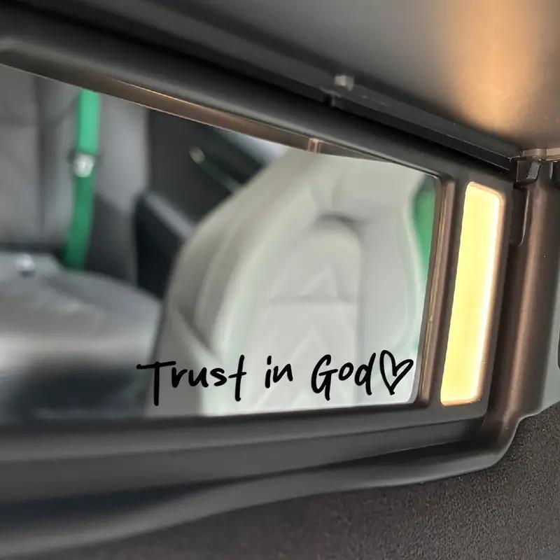4PCS (black+white) Trust in God Car Rearview Mirror Sticker, Car Rearview Mirror Decal, Inspirational Vinyl Sticker, Ideal Christian Gift