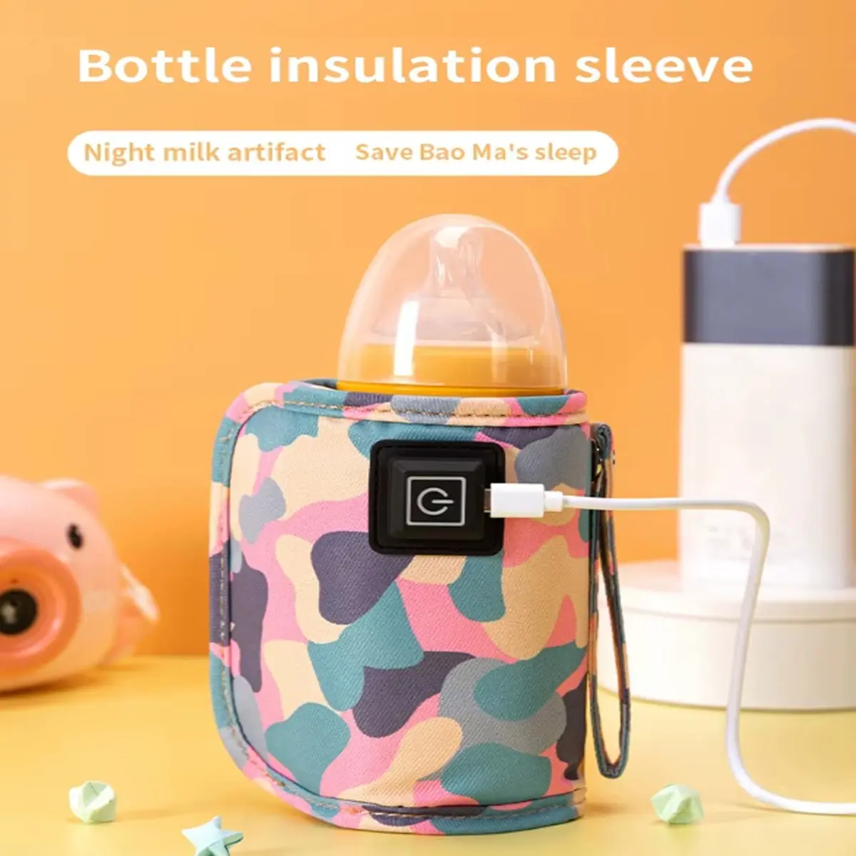 Portable Baby Bottle Warmer, USB Powered, Temperature Control, Suitable for All Bottles, Convenient for Home and Travel, Bottle Warmer On The Go, Portable Milk Warmer