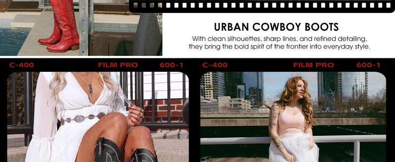 Cowboy Boots for Women - Knee High Embroidered Western Cowgirl Boots, Pointed Toe Chunky Heel Retro Boots, Pull On Zipper Vintage, Halloween Gifts, Botas