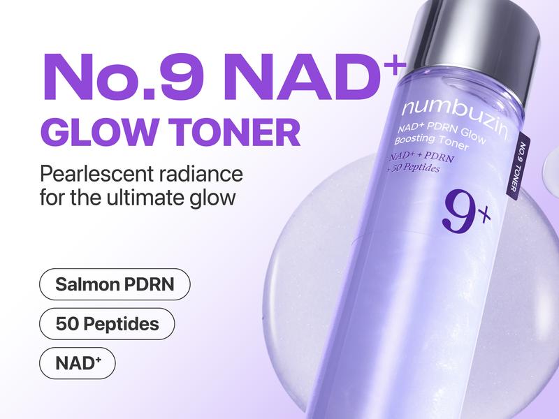 [numbuzin Official] No.9 NAD+ Glow PM Set | No.9 Toner + Essence + Eye Cream | Firming, Wrinkles, Fine Lines, Anti-aging | NAD+, Peptides, Retinol, PDRN, Caffeine, Ceramides