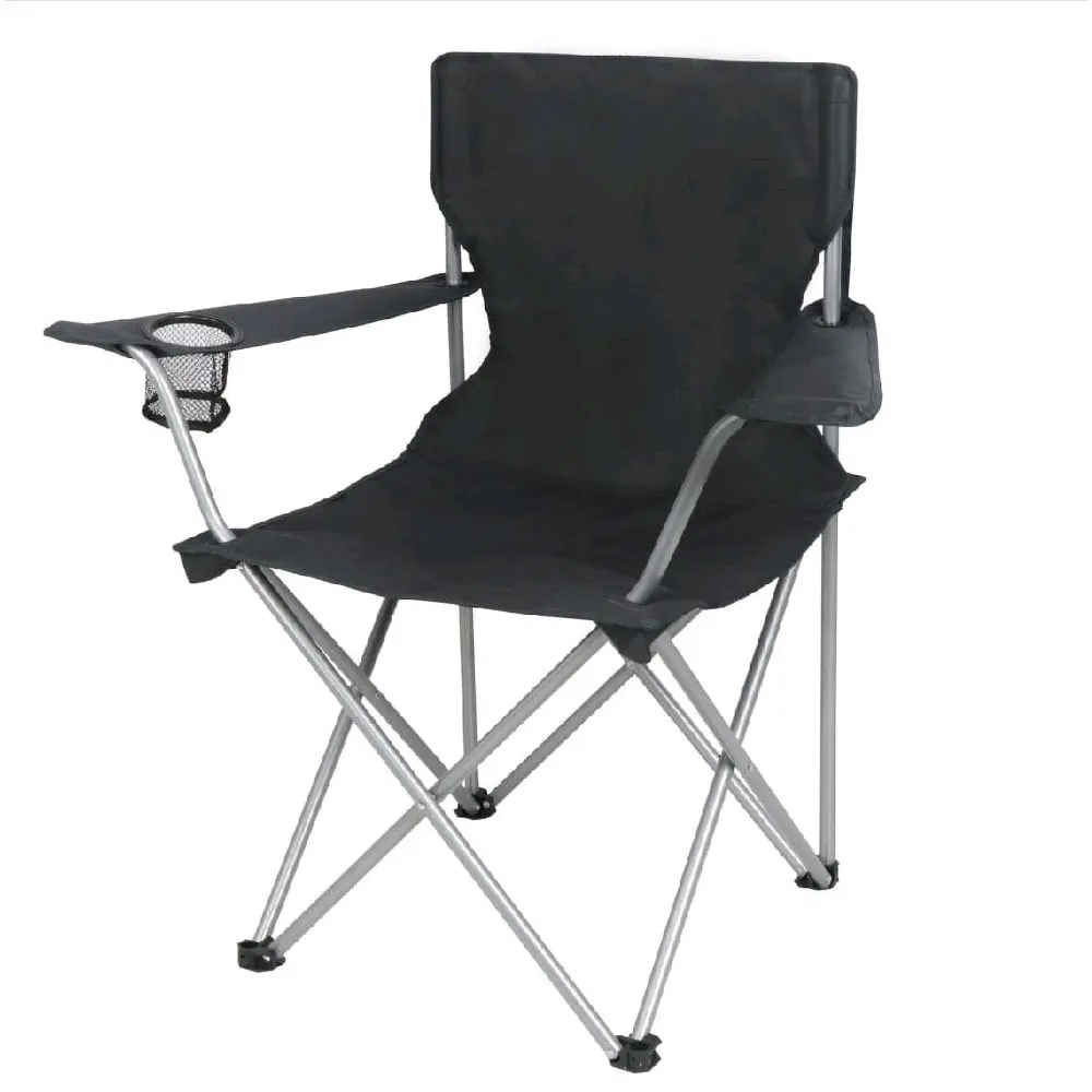 Lightweight Folding Camp Chair w/ Cup Holder + Carry Bag | 225 lb Capacity | Portable for Camping, Tailgates & Sports