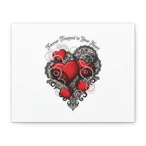 Gothic Romance Heart Canvas, Nu Romantic 80s Nostalgia, Valentine Punk Wall Art