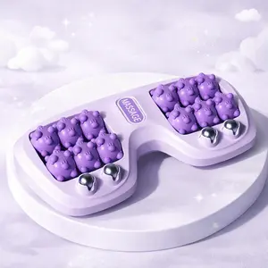 Dual Reflexology Foot Massager Roller - Acupressure Therapy for Plantar Fasciitis, Pain/Stress Relief & Improved Circulation | Portable Home & Office