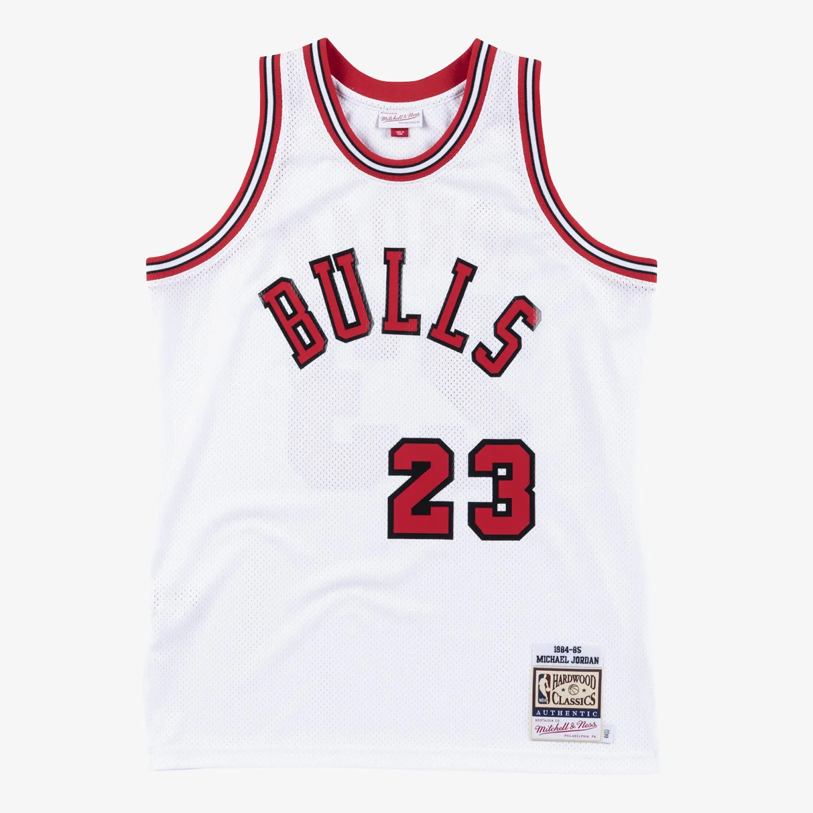 Mitchell & Ness Michael Jordan Chicago Bulls 1984-85 White Authentic Basketball Jersey - Hardwood Jocktag, Tackled Twill, 2XL
