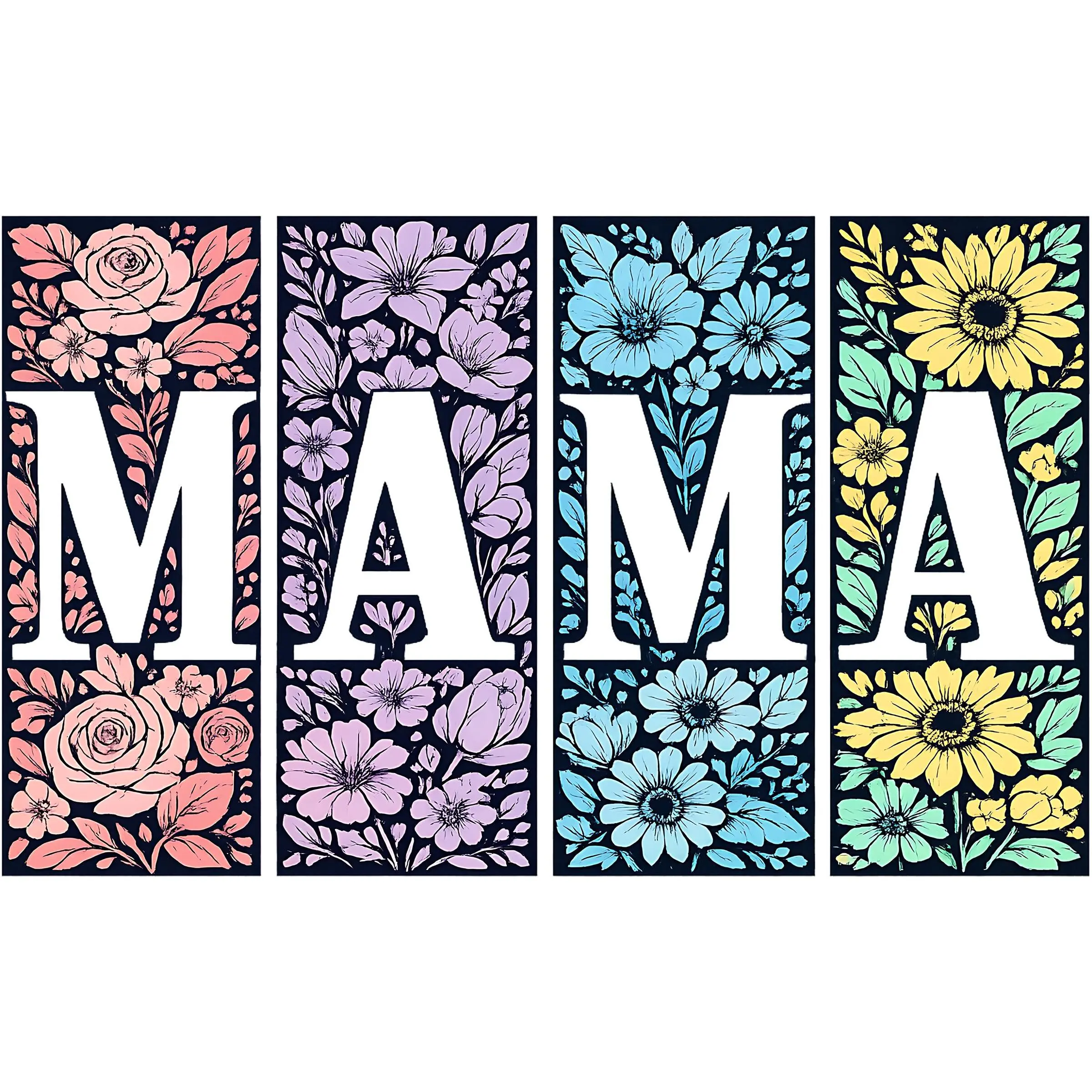 DTF Transfer – IC Mama Flowers Multi Sizes