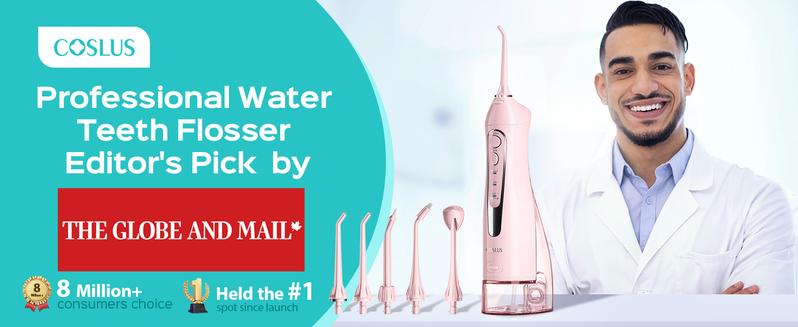 COSLUS CX20 Water  Flosser Teeth Pick:Soft Portable Cordless Oral Irrigator Rechargeable Travel Irrigation Cleaner IPX7 Waterproof Electric Flossing Machine for TeethCleaning,Professional Dental Teeth Irrigator,Teeth Cleaning Tools,Home Travel Gift