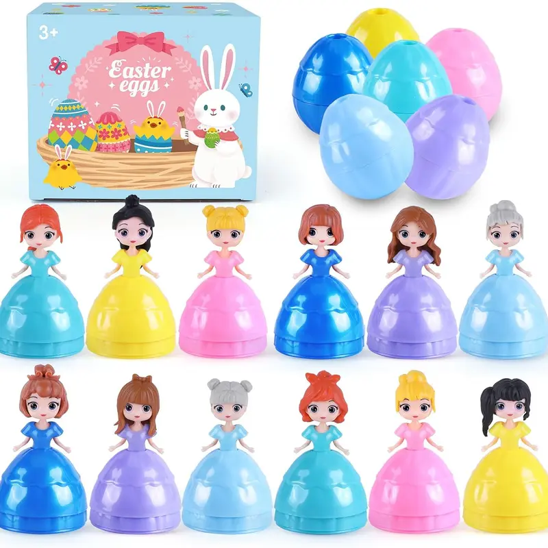 Easter Gifts for Kids, 12 Piece Prefilled Easter Egg,Perfect for 3+ Year Old Boys and Girls, Ideal for Easter Basket Stuffers Greenish Spring Glow Up