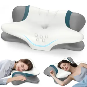 Cervical Neck Pillow for Pain Relief – Ergonomic Memory Foam Pillow for Side Sleepers, Cooling Contour Orthopedic Bed Pillow for Neck Support