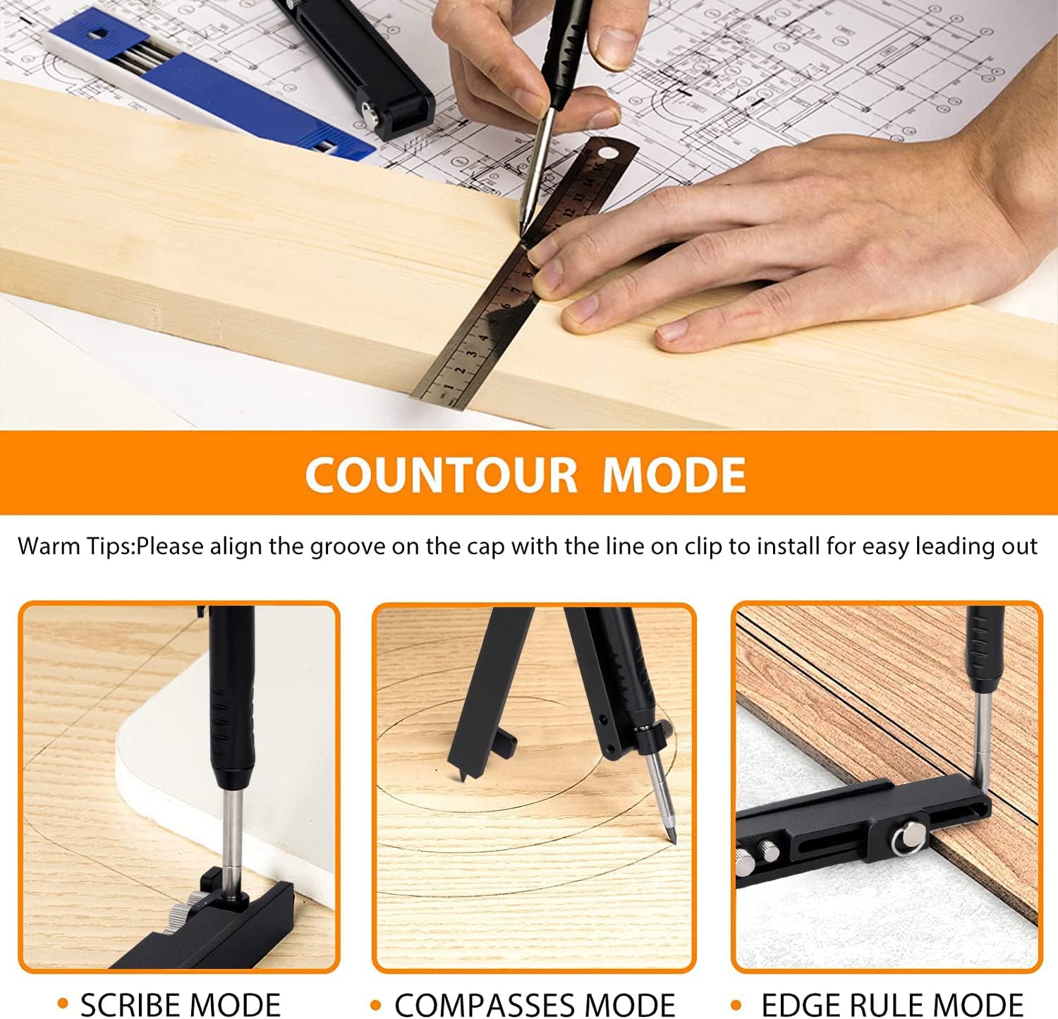 Construction Pencil- Multi-function Scribing Tool- Aluminum Alloy Scribe Tool with Deep Hole Pencil,DIY Woodworking Scribe Gauge Scriber Line Maker Measuring Tool,Gifts For Men Construction Pencil- Multi-function Scribing Tool- Aluminum Alloy Scribe Tool with Deep Hole Pencil,DIY Woodworking Scribe Gauge Scriber Line Maker Measuring Tool,Gifts For Men