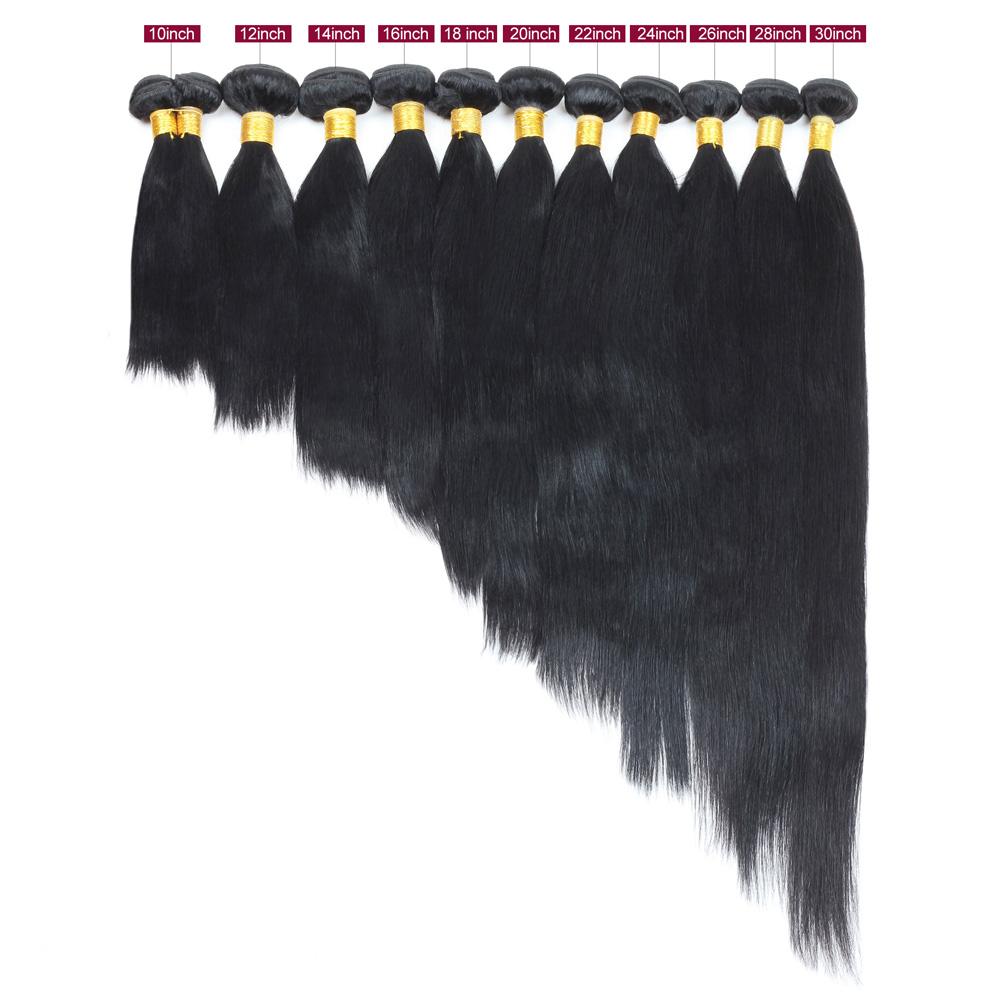 Brazilian Virgin Human Hair Bundles 30inch Body Wave Straight Hair for Quick Weave 1 3 4 Bundles Natural Black Traditional Sew in Extension