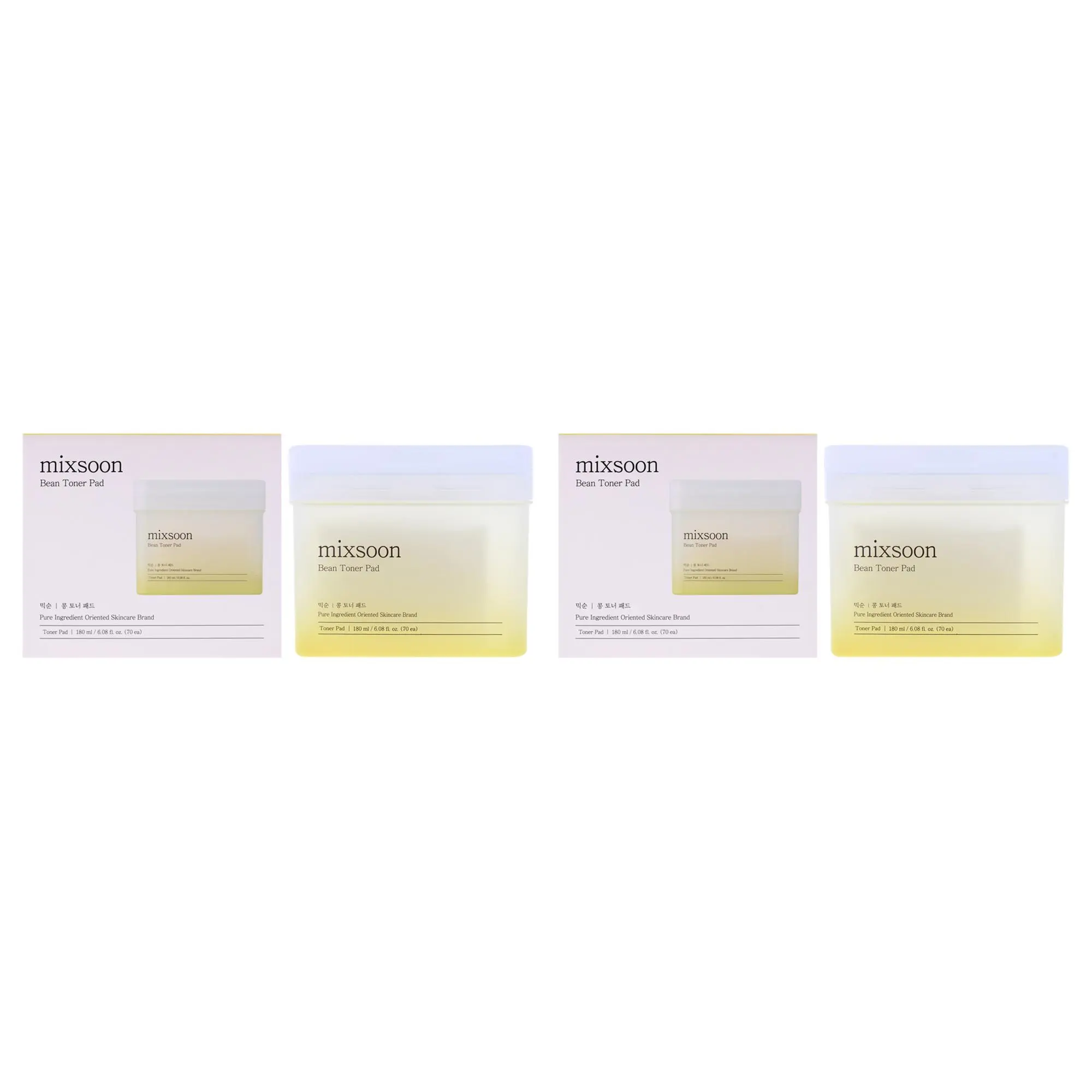 Bean Toner Pad by Mixsoon for Unisex - 70 Pc Pads - Pack of 2