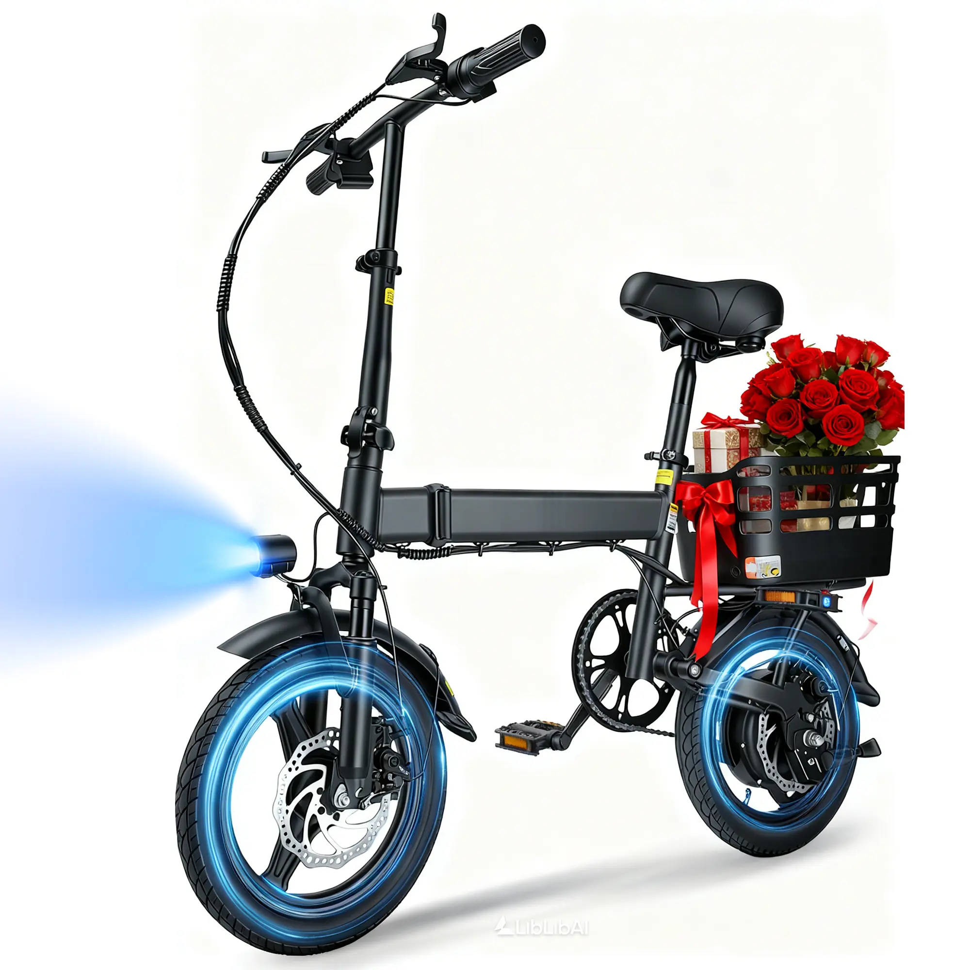 14" Folding Electric Bike for Adults, 500W Commuter Ebike Up to 18MPH, 30 Miles Range, 12Ah Battery, 3 Riding Modes, UL GCC Certified Cycling Bike E Bicycle