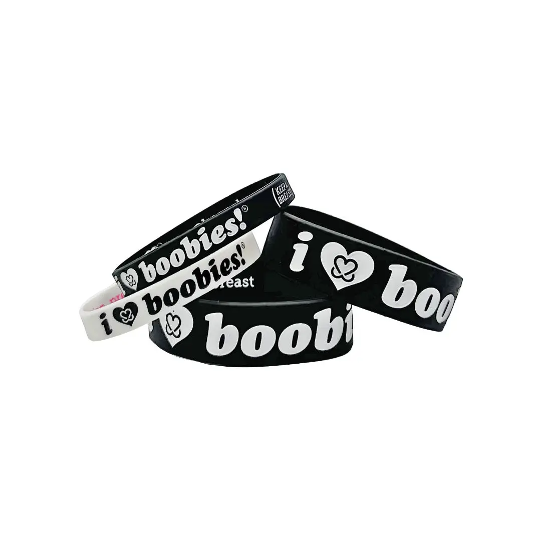 i love boobies! Bracelet Bundle - 2 Black Snow Classics and Throwback Minis