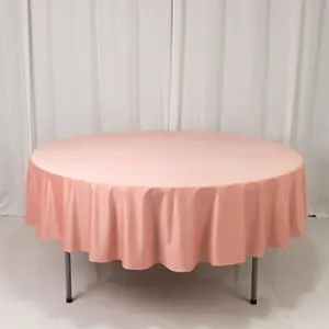 Scuba Round Tablecloth 90" Dusty Rose - Wrinkle Free Table Cover