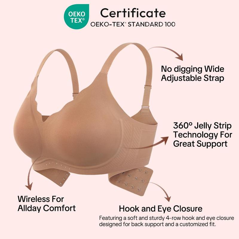 HSIA Elle AllDay Comfort Wireless Buttery Soft Jelly Seamless No Underwire Full Coverage Supportive T-shirt Bra Everyday Bra