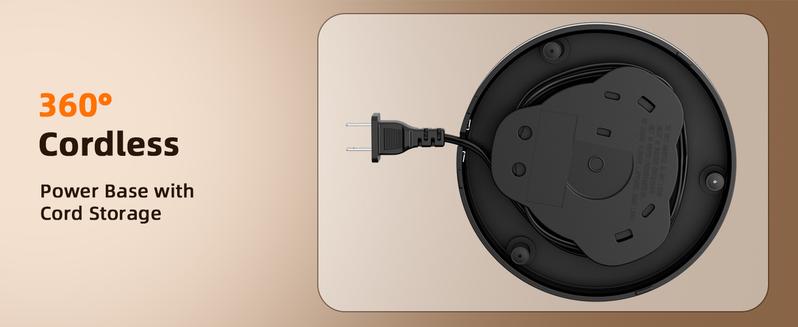 Electric Kettle with Adjustable Temperature Control, 1.7L Stainless Steel & Glass Kettle, Ambient Light Indicator, Automatic Shut-Off, Overheat Protection, 360° Cordless Base