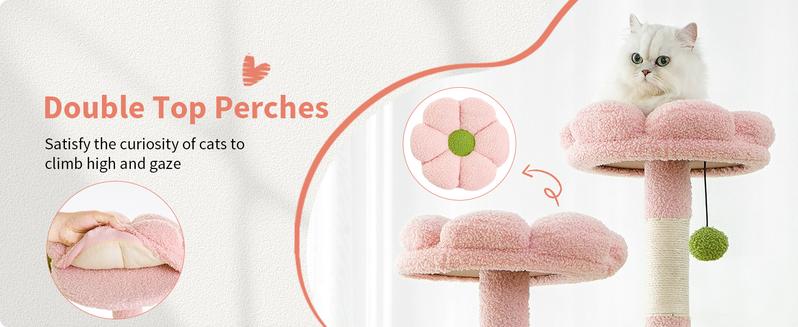 MADE 4 PETS Cat Tree 54-Inch Contemporary Design with Sisal Scratching Post & Climbing Ladder for Small Medium Cats Play House Condo MADE 4 PETS Cat Tree 54-Inch Contemporary Design with Sisal Scratching Post & Climbing Ladder for Small Medium Cats Play House Condo