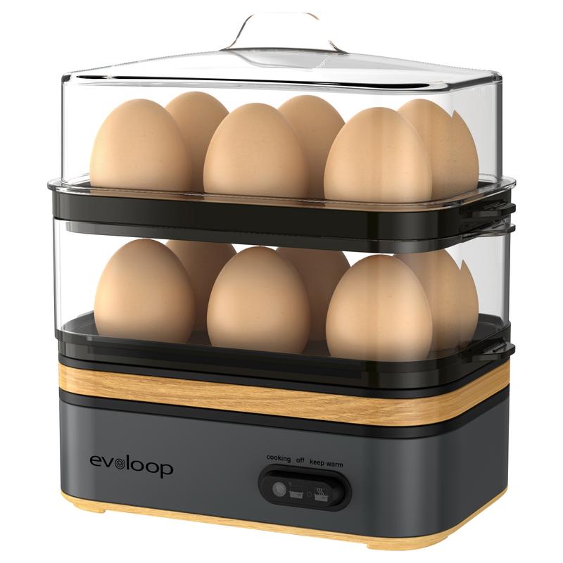 EVOLOOP Rapid Egg Cooker 6 Egg Capacity BPA free Electric Egg Cooker for Hard Boiled Eggs, Poached Eggs, Scrambled Eggs, or Omelets，Easy and Convenient Way to Prepare Delicious Eggs ,outdoor gear