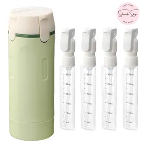 4-in-1 Portable Cosmetic Shampoo Dispenser Storage Bottle Plastic Travel Friendly Compact Design for Easy Carrying