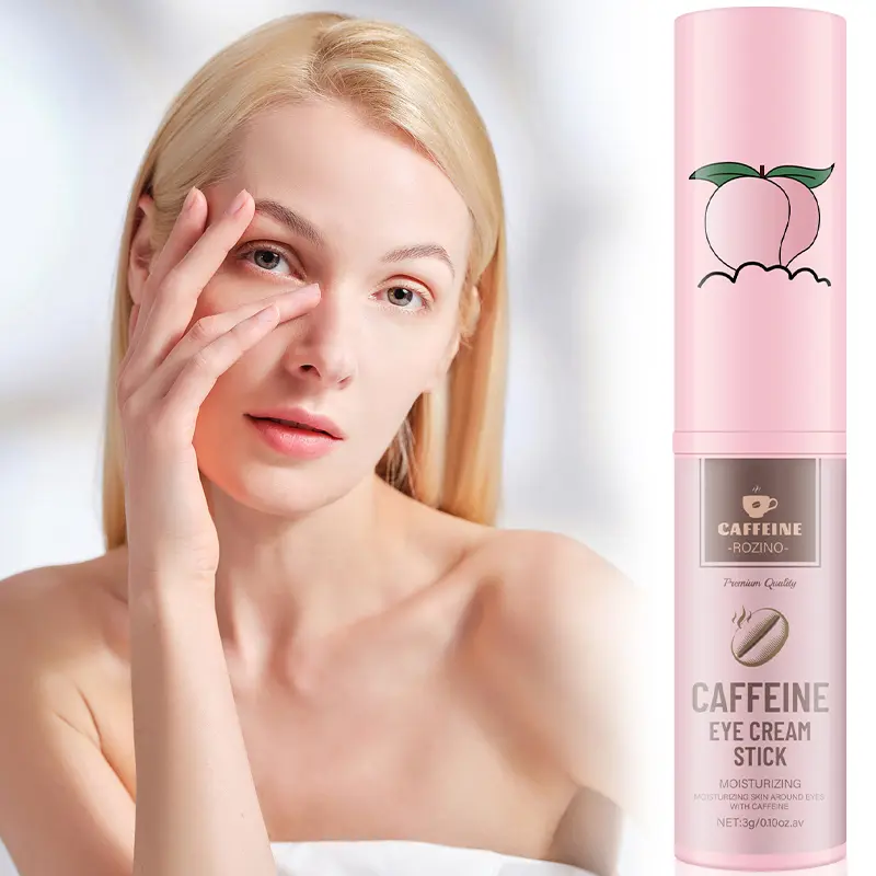 【Pack of two】ROZINO-Caffeine Eye Cream Stick - Moisturizing & Brightening Formula for Under-Eye Area - Premium Quality - 3g Hydrate Daily Peach Radiant Repair Smooth Moisturizer Moisture Hydrating Hydrating
