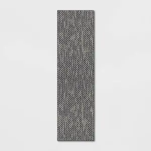 2'x7' Washable Weave Herringbone Runner Rug Indigo - Threshold