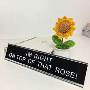 I'm Right On Top Of That Rose Desk Sign, Funny Desk Sign, Humorous Office Decor, Coworker Gift, Workplace Desk Plate 10 x 2" Summervibes