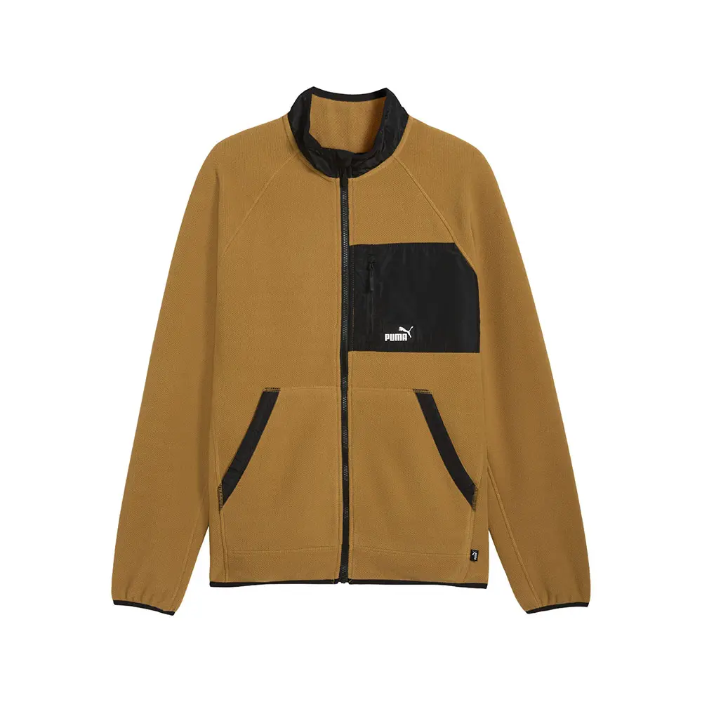 PUMA Mens Polar Fleece Jacket Athletic Outerwear Casual - Brown
