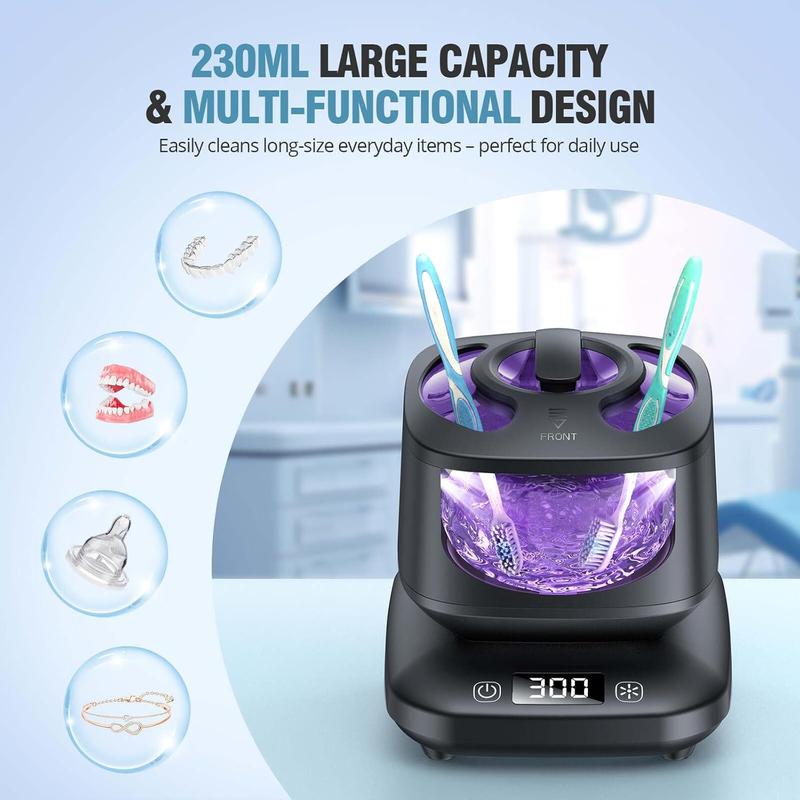 Ultrasonic Retainer Cleaner with U-V Light, 45kHz Ultrasonic Tooth Cleaner Machine with Digital Display, Jewelry Retainer Cleaner for Retainer,Toothbrush Heads, Nightguards and Jewelry Ultrasonic Retainer Cleaner with U-V Light, 45kHz Ultrasonic Tooth Cleaner Machine with Digital Display, Jewelry Retainer Cleaner for Retainer,Toothbrush Heads, Nightguards and Jewelry