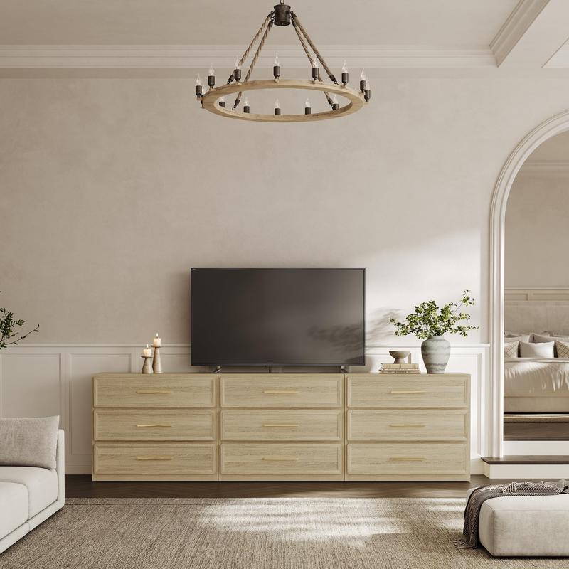 SICOTAS Night Stand Oversized Extra Large Nightstand Tall Bedside Side Table with 3 Drawers with Storage Modern End Table with Golden Handles Night Stands for Bedroom Sofa Couch Office