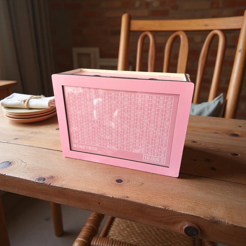 MONEYBOX Wooden - eco-friendly [biodegradable] box | Eco-friendly, sustainable design | Save up to $10,000 | stylish sturdy box | perfect for budgeting, financial planning and goal setting | perfect for teens, adults and families