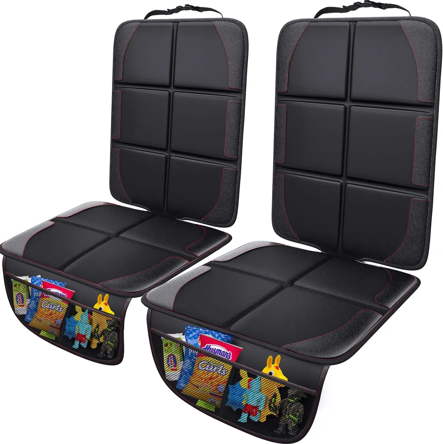 Car Seat Protector,  Pack, Waterproof D Fabric Carseat Protector Car Seat Cover for Child Car Seat with Nonslip Backing Mesh Pockets for Baby and Pet SUV Sedan Truck Leather Seats