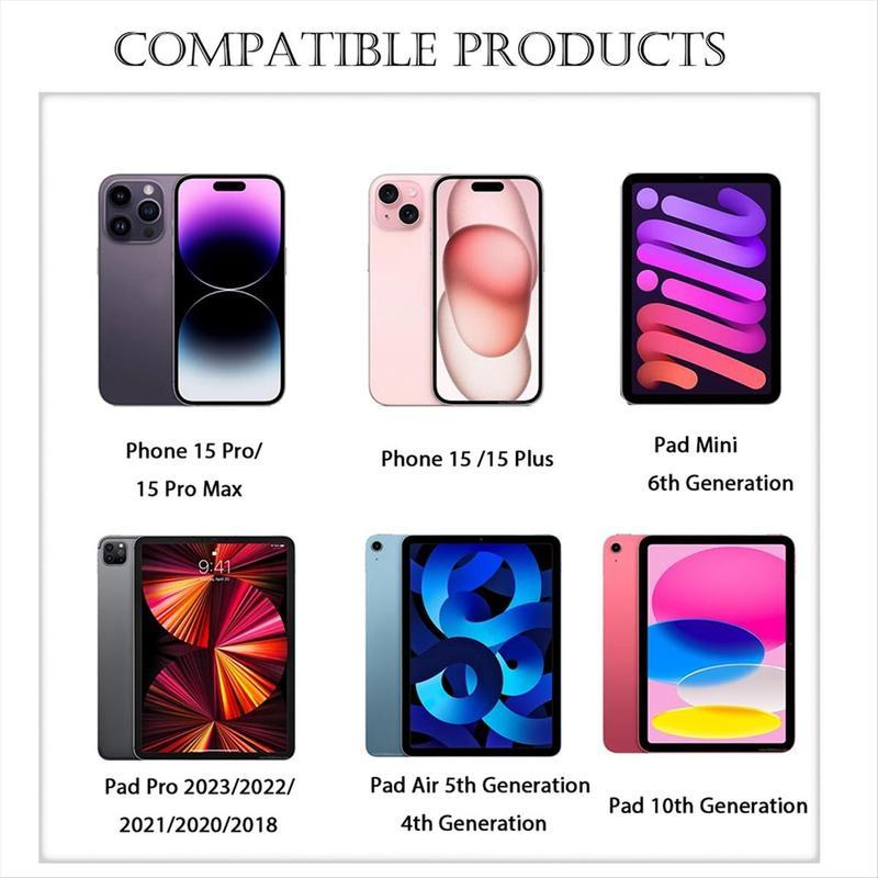 Fast Charging USB-A to USB-C Cable 2-Pack 6.5 Feet Compatible with iPhone 15/16/17 Chargers Works with CarPlay Supports Apple iPhone 17 Pro Max/16 Plus iPad Pro 12.9/11/Air 5th Gen/4th Gen Mini Long Type-C Charging Cable