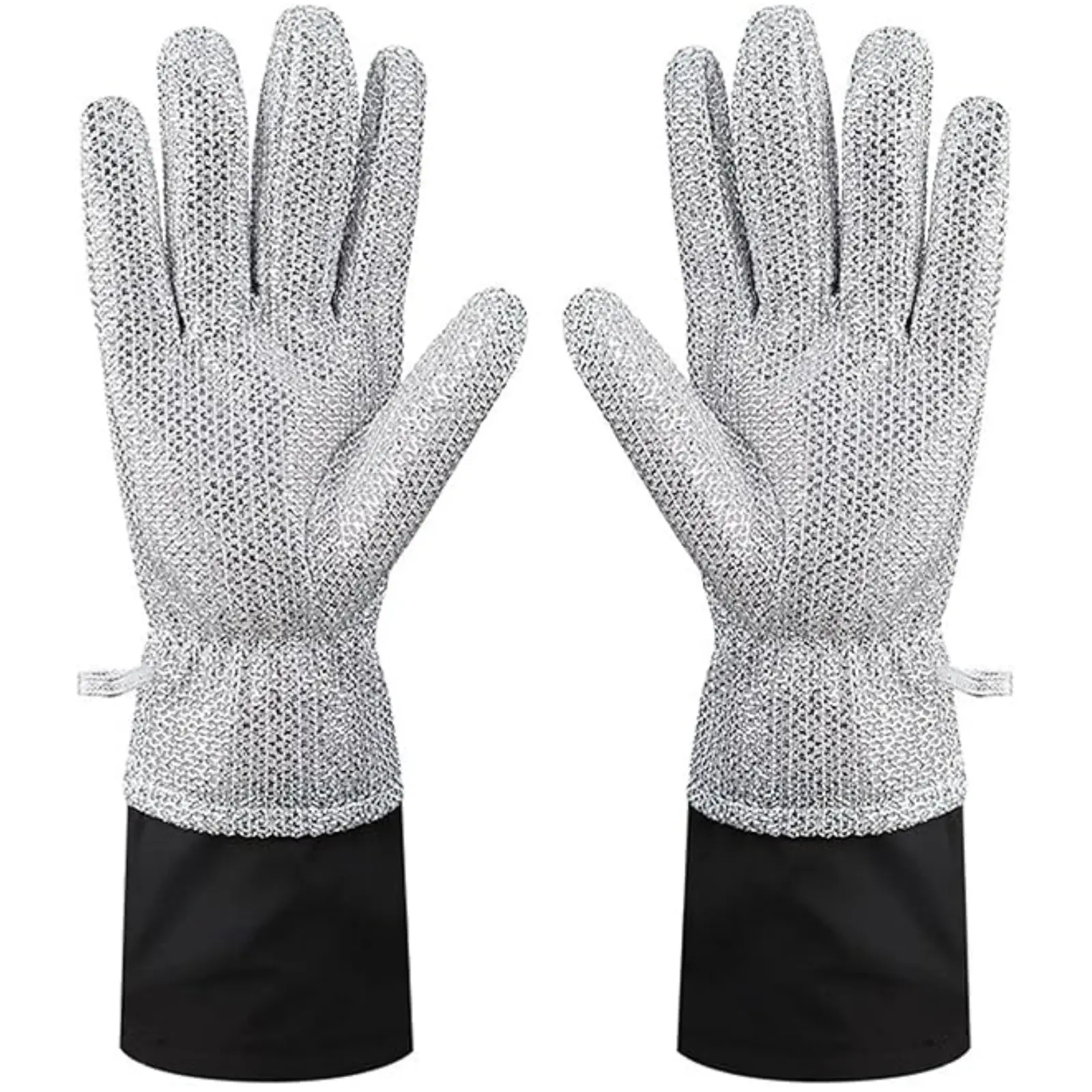 Humwam Thick Wire Durable Coated Cleaning Gloves - Heavy-Duty Waterproof, Abrasive-Resistant, Oil-Resistant, Extra-Long, Non-Scratch, Thermal Protection Triple-Layer Design for Wipe, Dishwashing, Kitchen Dish Washing
